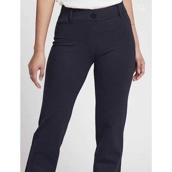 Betabrand Classic Dress Pant Yoga Pants Straight Blue Size Med Stretch Knit - Picture 2 of 12